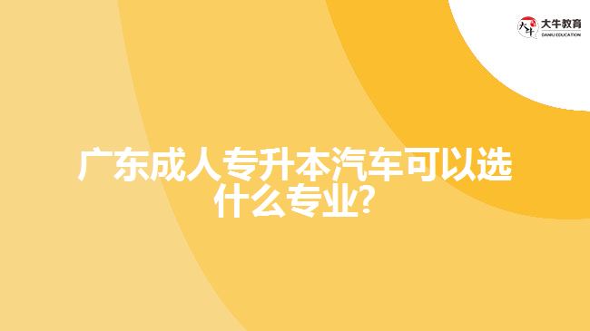 廣東成人專升本汽車可以選什么專業(yè)?