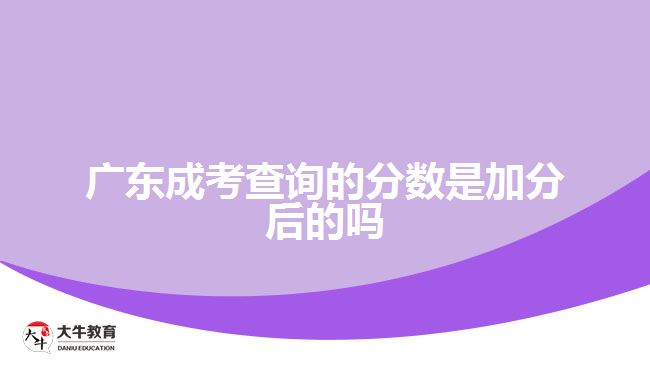 廣東成考查詢的分?jǐn)?shù)是加分后的嗎