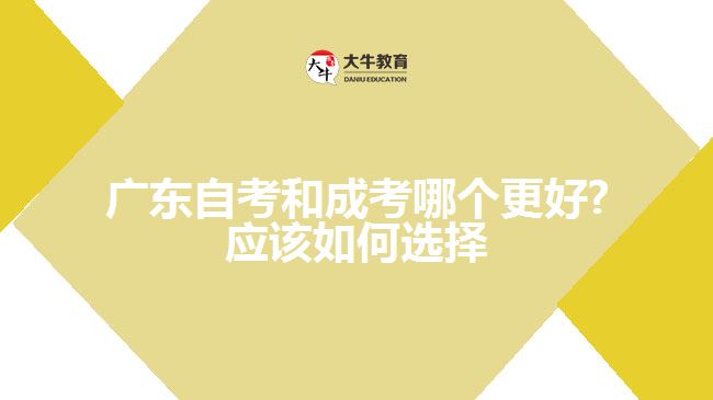 廣東自考和成考哪個更好?應(yīng)該如何選擇