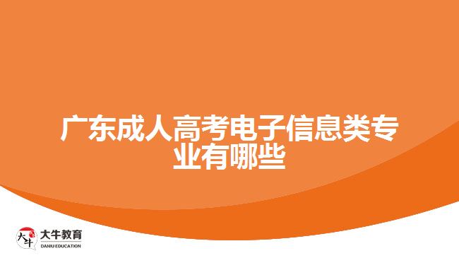 廣東成人高考電子信息類專業(yè)有哪些