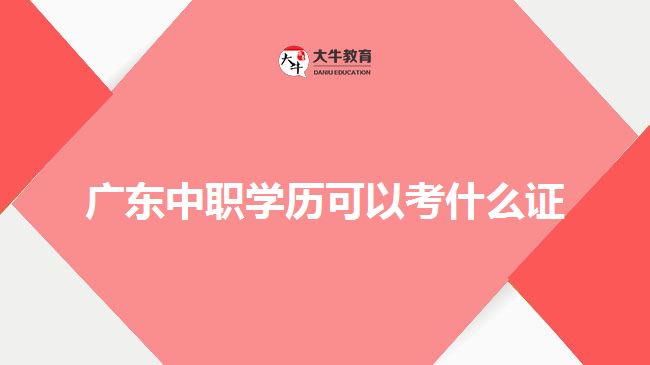 廣東中職學歷可以考什么證