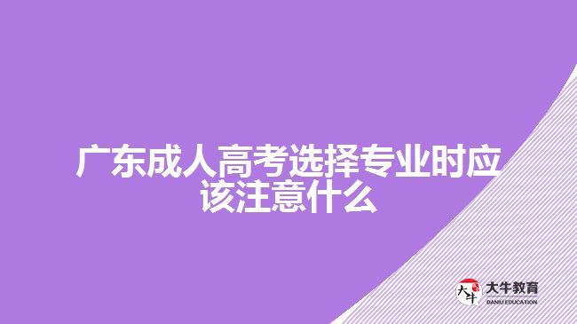 廣東成人高考選擇專(zhuān)業(yè)時(shí)應(yīng)該注意什么