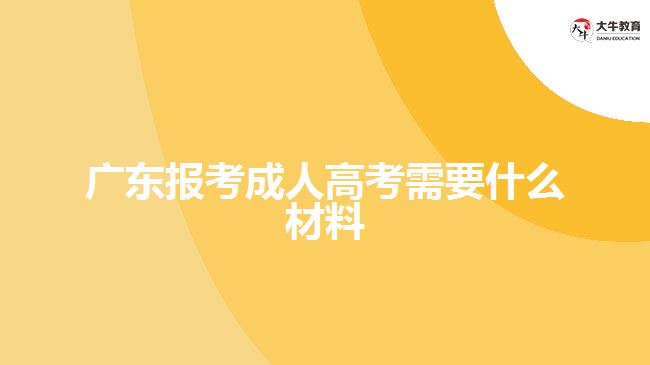 廣東報(bào)考成人高考需要什么材料