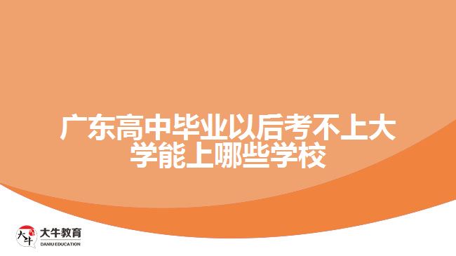 廣東高中畢業(yè)以后考不上大學(xué)能上哪些學(xué)校