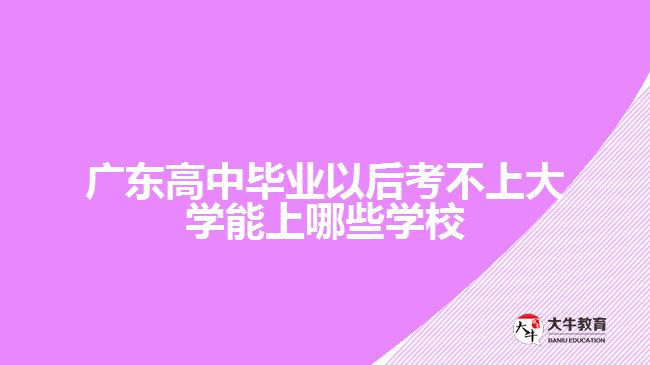 廣東高中畢業(yè)以后考不上大學能上哪些學校