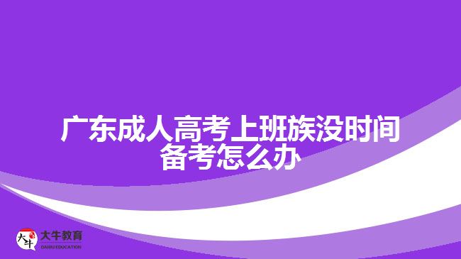 廣東成人高考上班族沒時(shí)間備考怎么辦