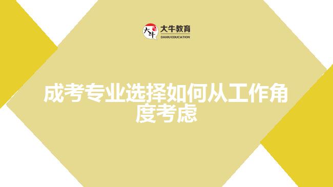 成考專業(yè)選擇如何從工作角度考慮