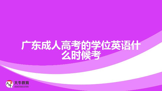 廣東成人高考的學(xué)位英語(yǔ)什么時(shí)候考