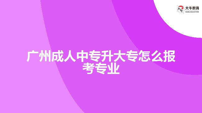 廣州成人中專升大專怎么報考專業(yè)