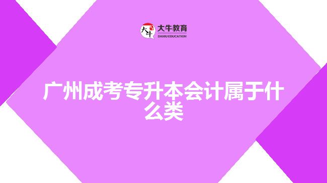 廣州成考專升本會(huì)計(jì)屬于什么類