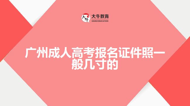 廣州成人高考報名證件照一般幾寸的