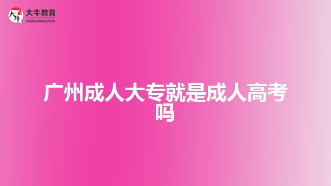 廣州成人大專就是成人高考嗎