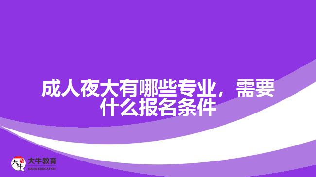 成人夜大有哪些專業(yè)需要什么報(bào)名條件