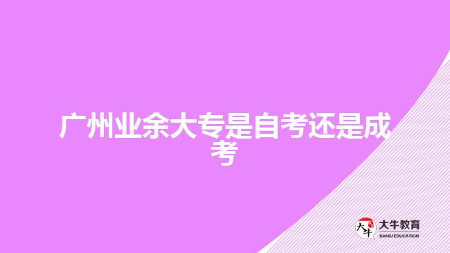 廣州業(yè)余大專是自考還是成考