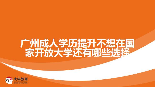 廣州成人學(xué)歷提升不想在國(guó)家開放大學(xué)還有哪些選擇