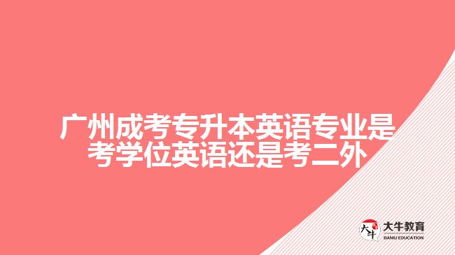 廣州成考專升本英語專業(yè)是考學位英語還是考二外