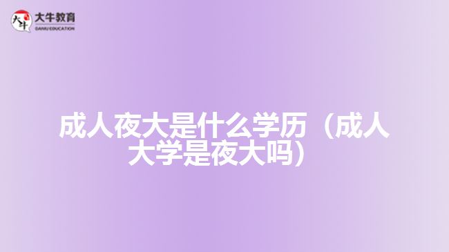 成人夜大是什么學(xué)歷