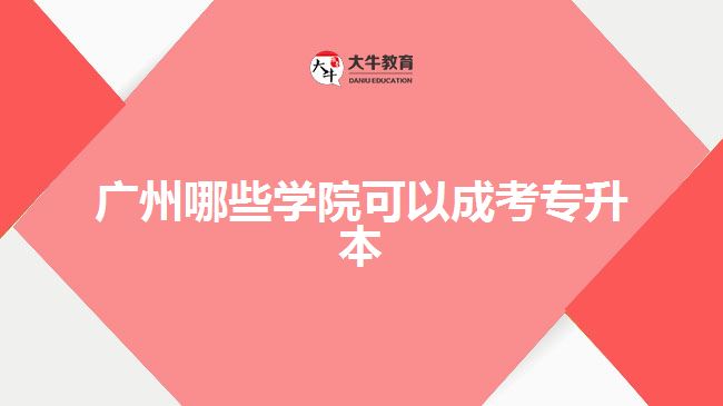 廣州哪些學(xué)院可以成考專(zhuān)升本