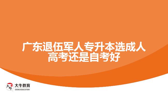 廣東退伍軍人專升本選成人高考還是自考好