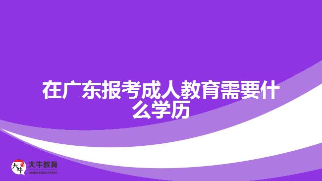 在廣東報考成人教育需要什么學歷