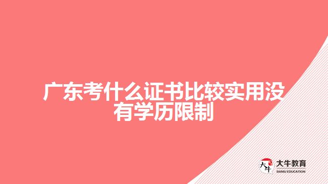 廣東考什么證書比較實用沒有學歷限制