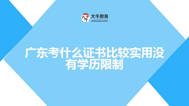 廣東考什么證書比較實用沒有學(xué)歷限制