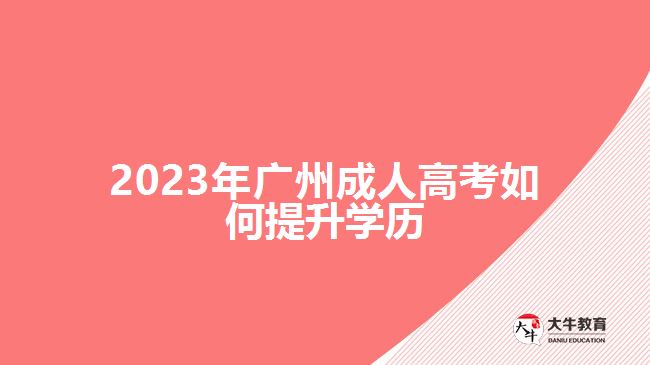 2023年廣州成人高考如何提升學歷