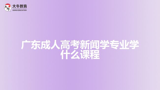 廣東成人高考新聞學專業(yè)學什么課程