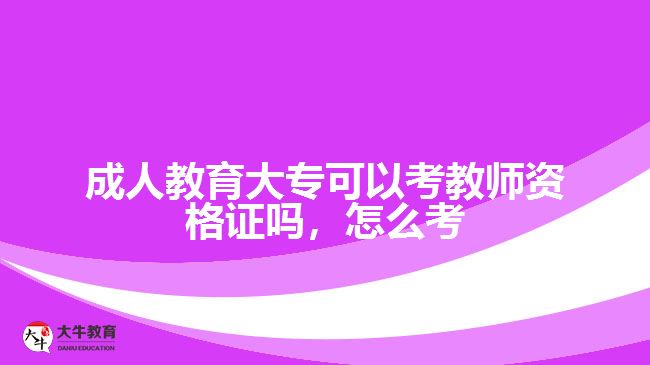 成人教育大專(zhuān)可以考教師資格證嗎