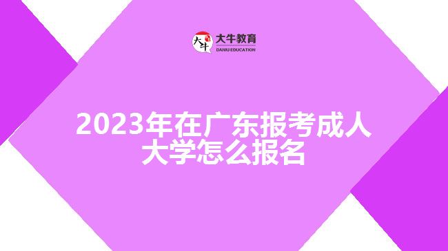 2023年在廣東報考成人大學(xué)怎么報名