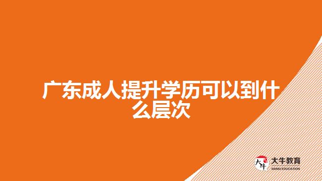 廣東成人提升學(xué)歷可以到什么層次