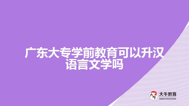 廣東大專學(xué)前教育可以升漢語(yǔ)言文學(xué)嗎