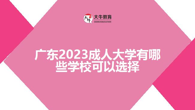 廣東2023成人大學有哪些學?？梢赃x擇