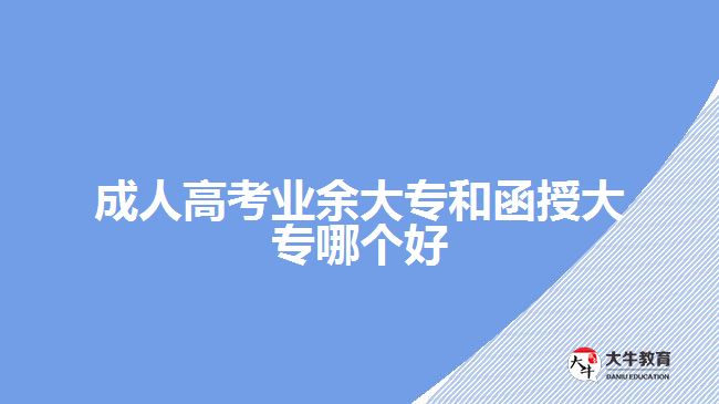 成人高考業(yè)余大專和函授大專哪個好