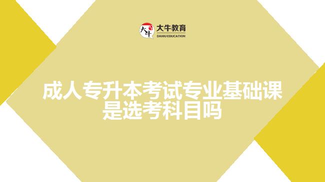 成人專升本考試專業(yè)基礎課是選考科目嗎