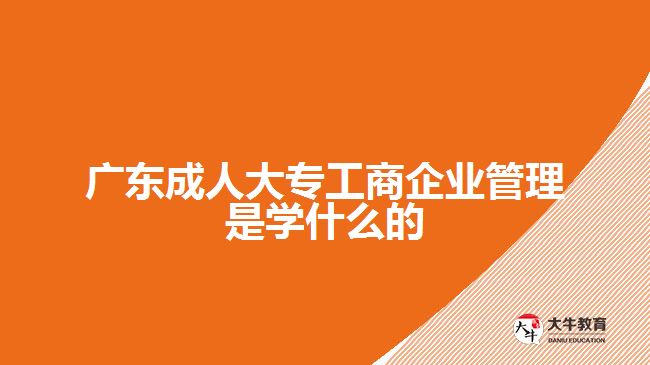 廣東成人大專工商企業(yè)管理是學(xué)什么的