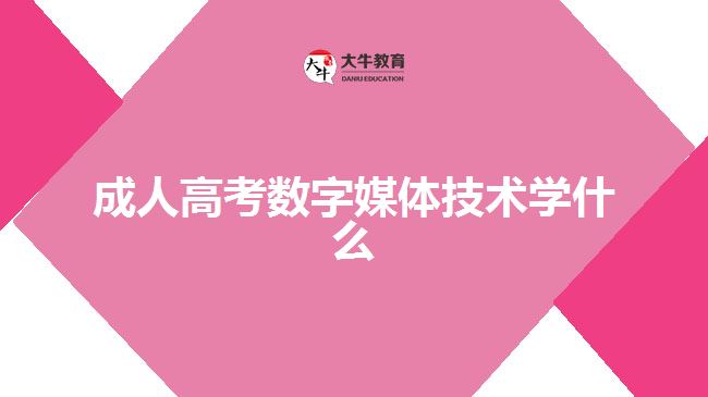 成人高考數(shù)字媒體技術學什么