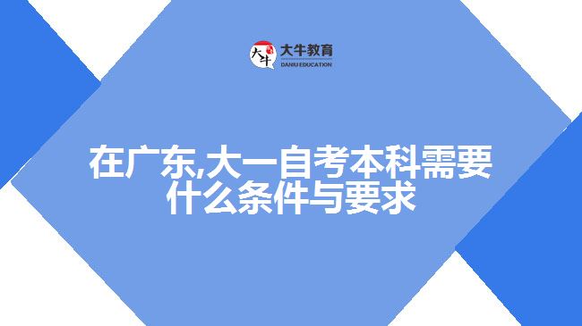 在廣東,大一自考本科需要什么條件與要求