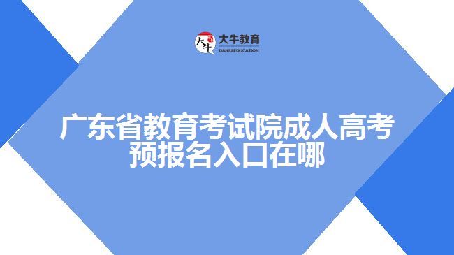 廣東省教育考試院成人高考預(yù)報(bào)名入口在哪