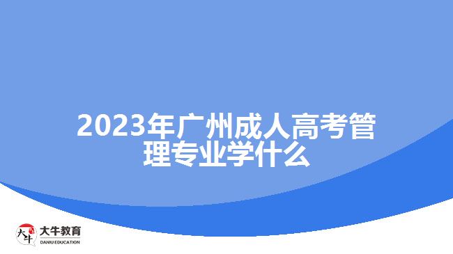 2023年廣州成人高考管理專業(yè)學什么