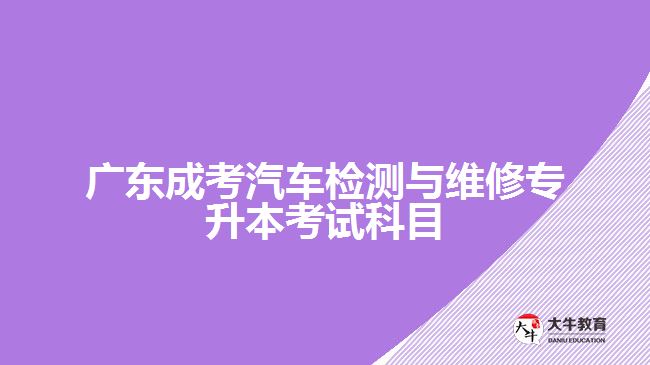 廣東成考汽車檢測(cè)與維修專升本考試科目