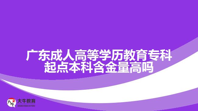 廣東成人高等學(xué)歷教育?？破瘘c(diǎn)本科含金量高嗎