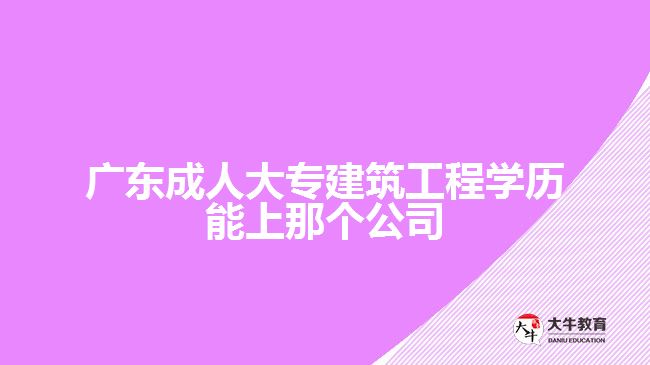 廣東成人大專建筑工程學(xué)歷能上那個(gè)公司