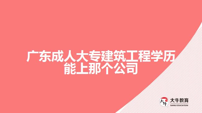 廣東成人大專建筑工程學歷能上那個公司