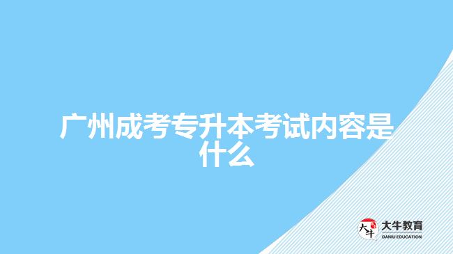 廣州成考專升本考試內容是什么