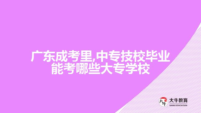 廣東成考里,中專技校畢業(yè)能考哪些大專學(xué)校