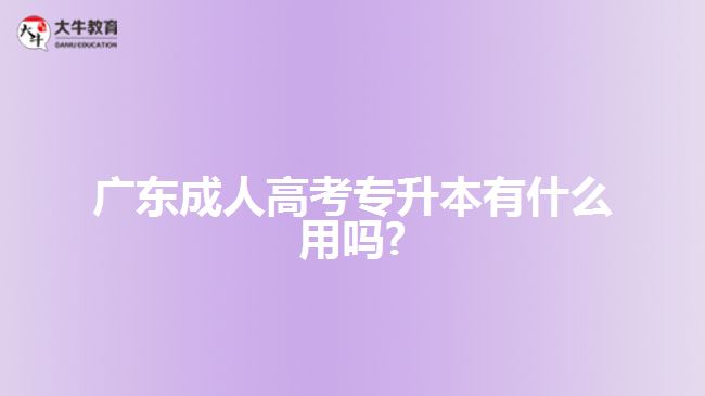 廣東成人高考專升本有什么用嗎?