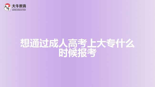 想通過(guò)成人高考上大專(zhuān)什么時(shí)候報(bào)考