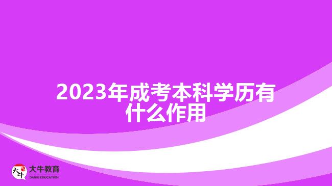 2023年成考本科學(xué)歷有什么作用