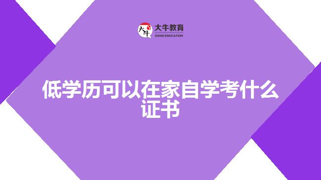 低學(xué)歷可以在家自學(xué)考什么證書(shū)